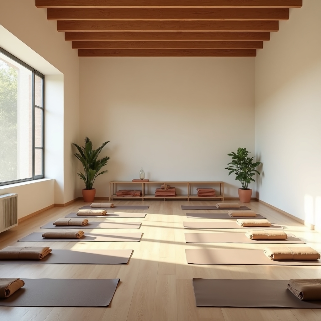 Sala principale del centro di meditazione a Udine con luce naturale